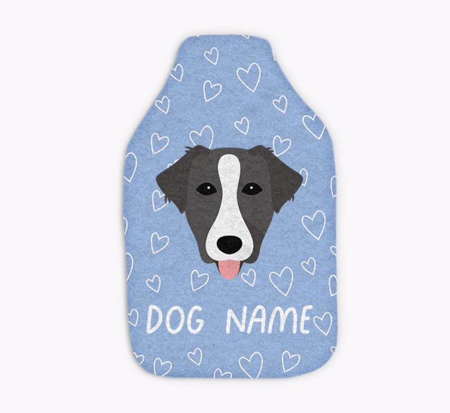 Heart Pattern: Personalised {breedFullName} Hot Water Bottle